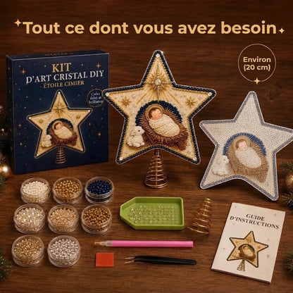 Kit DIY religieux pour cime de sapin de Noël avec perles et diamants