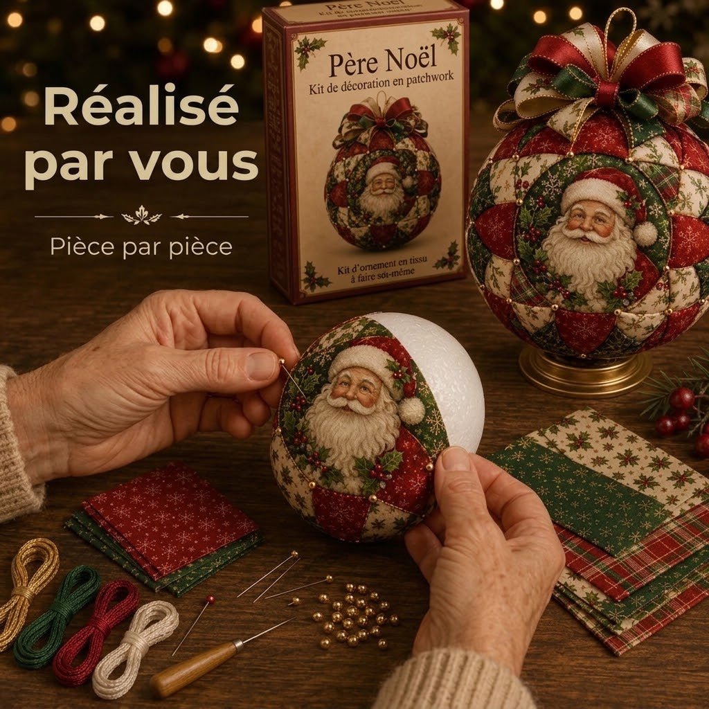 Kit DIY de boules de Noël en patchwork