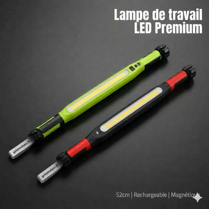 Barre d'éclairage de travail rechargeable – 3000 LM, étanche IPX4 & crochet 360° !