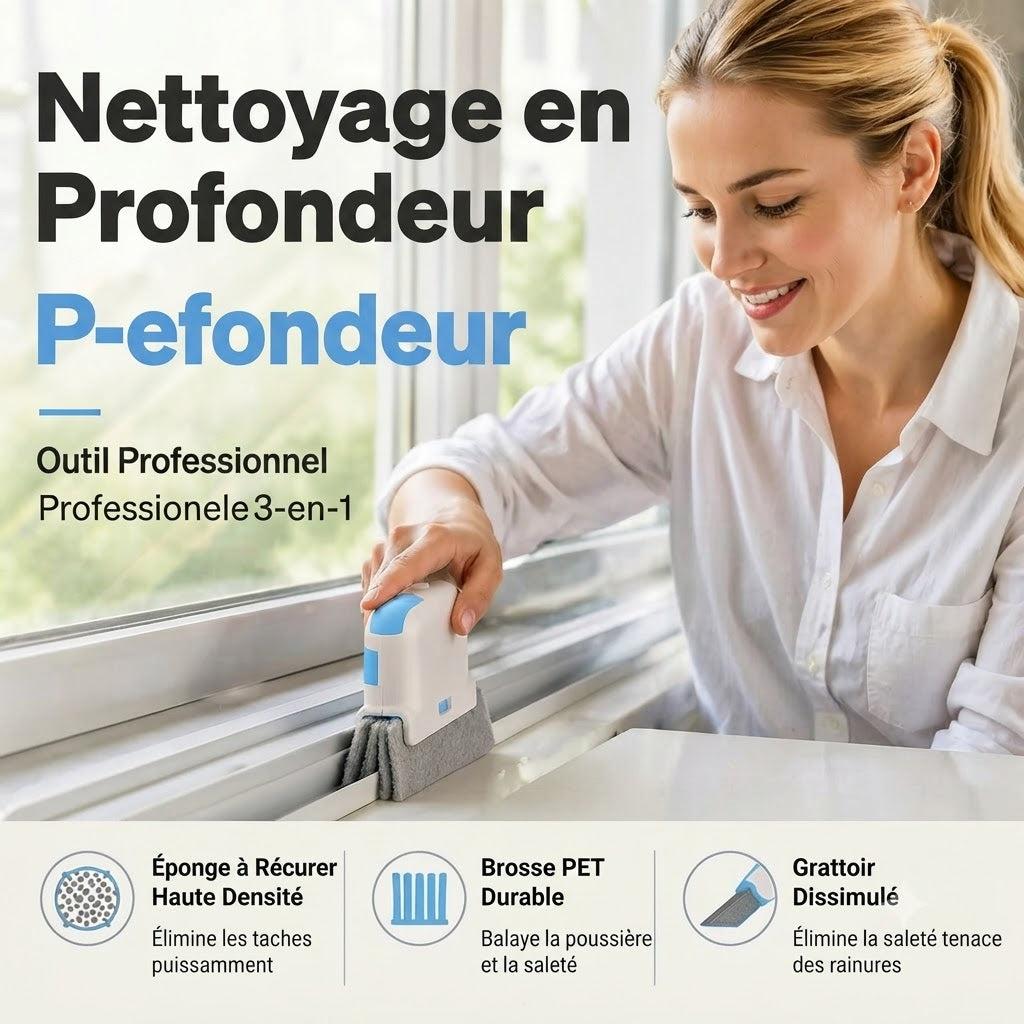 Nettoyeur multifonction 3 en 1 pour rails et interstices