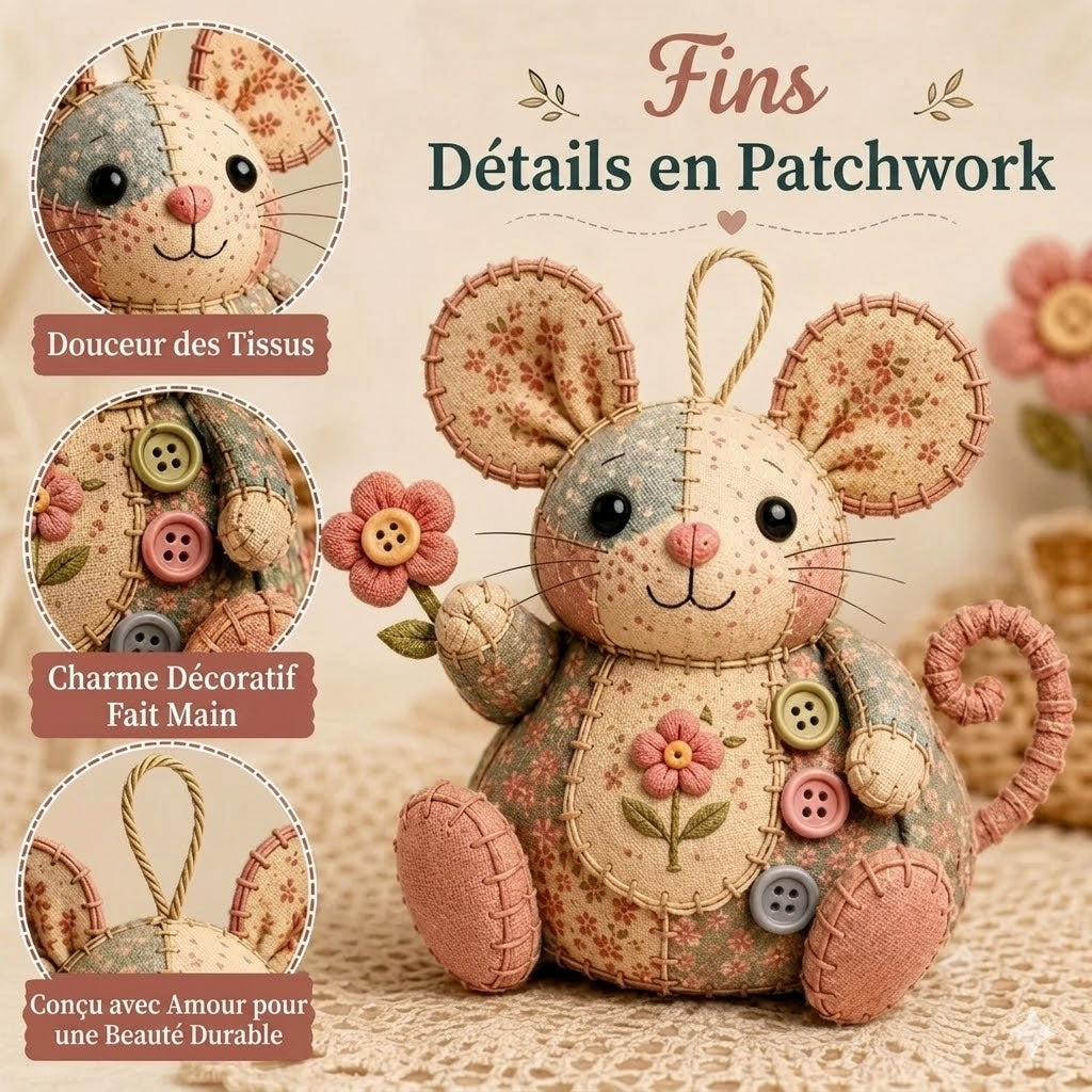 Kit DIY complet pour souris en patchwork - Tout le matériel inclus