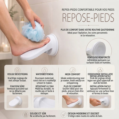 Repose-pied de douche avec fixation à ventouse
