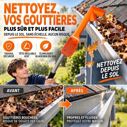 Nettoyeur de gouttières ergonomique