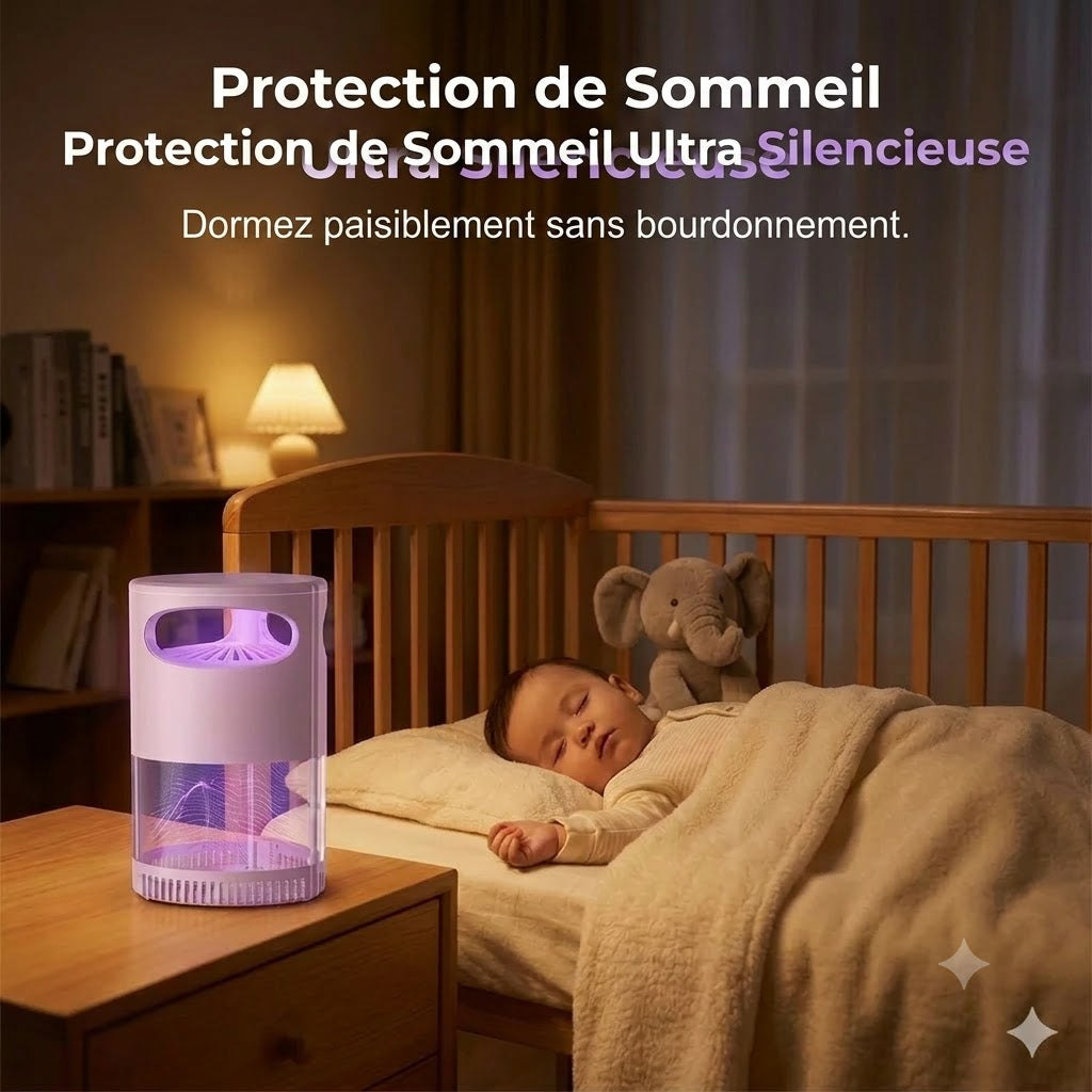 Lampe anti-moustiques UV – sur secteur USB, sans produits chimiques, ultra-silencieuse