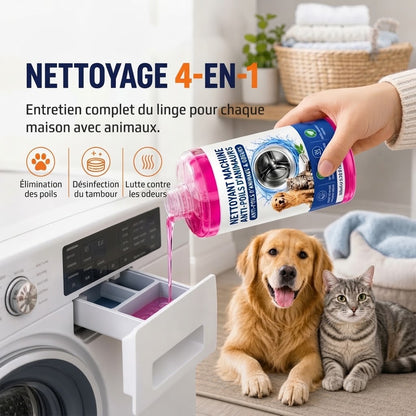 Nettoyant lave-linge 4 en 1 contre les poils d’animaux et les mauvaises odeurs