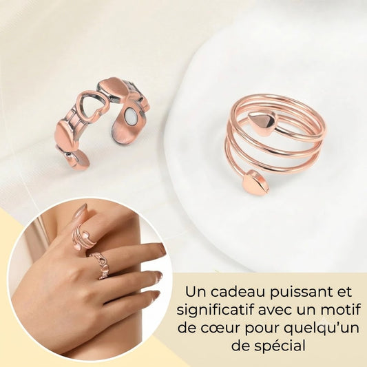 Bague réglable en cuivre avec aimants
