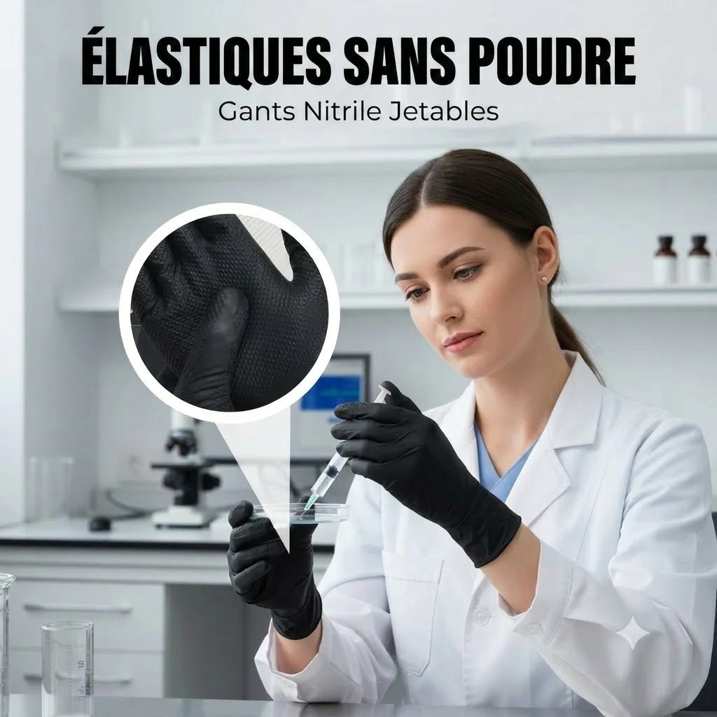 Gants en nitrile non poudrés – lot de 100