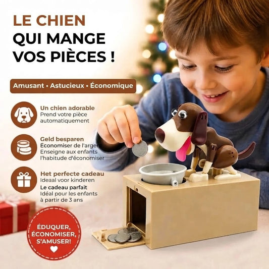 Tirelire chien robot électronique pour enfants