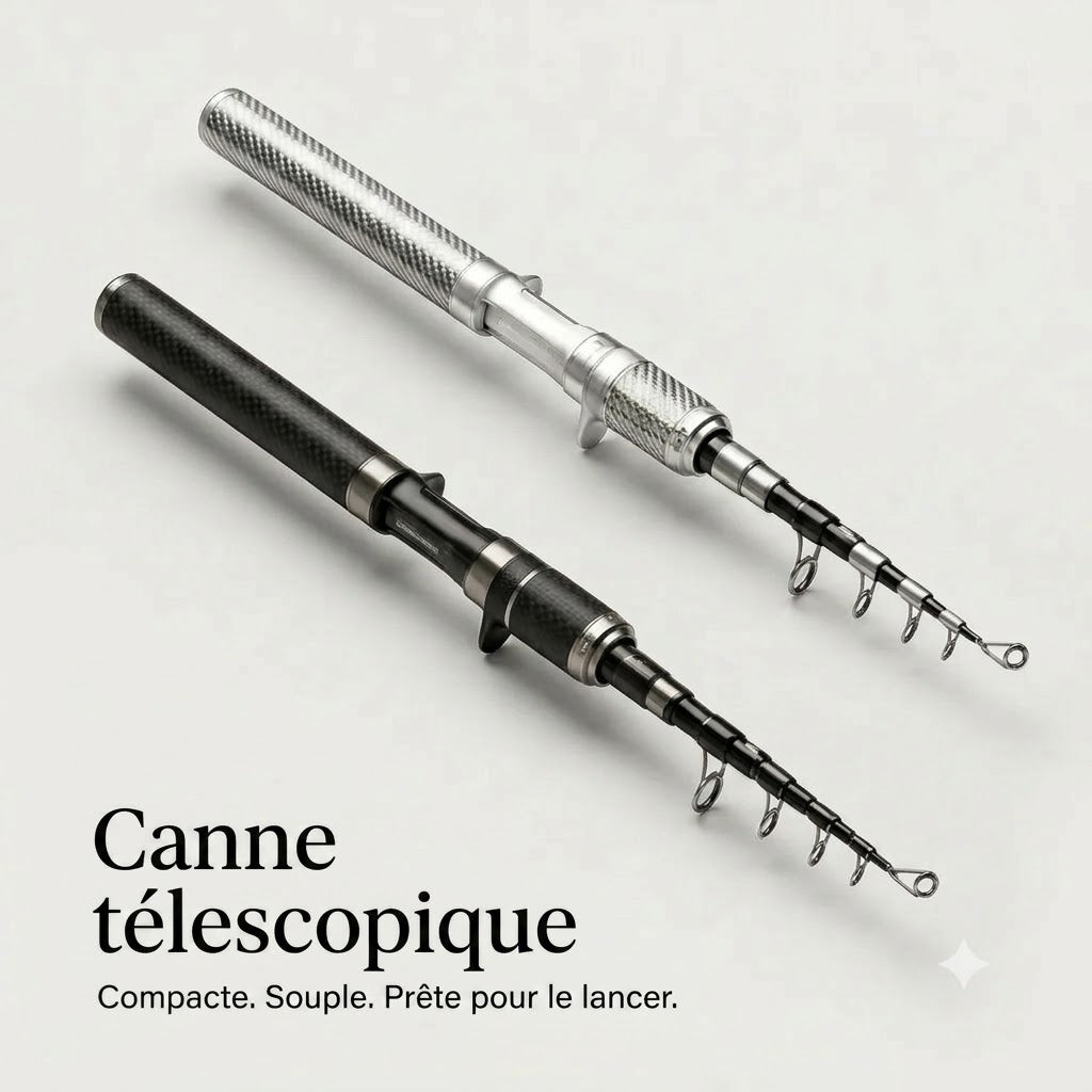 Carbon PocketRod canne à pêche télescopique en fibre de carbone 180 cm