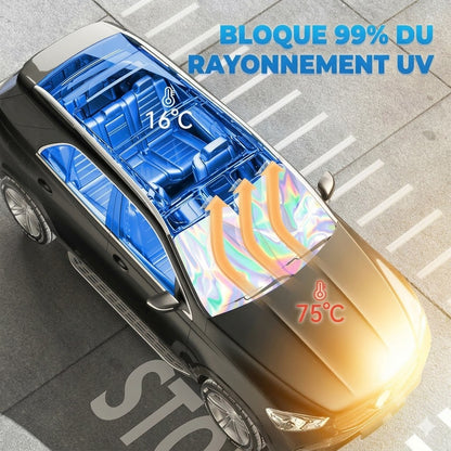 Pare-soleil pour voiture avec revêtement réfléchissant en aluminium contre la chaleur extrême