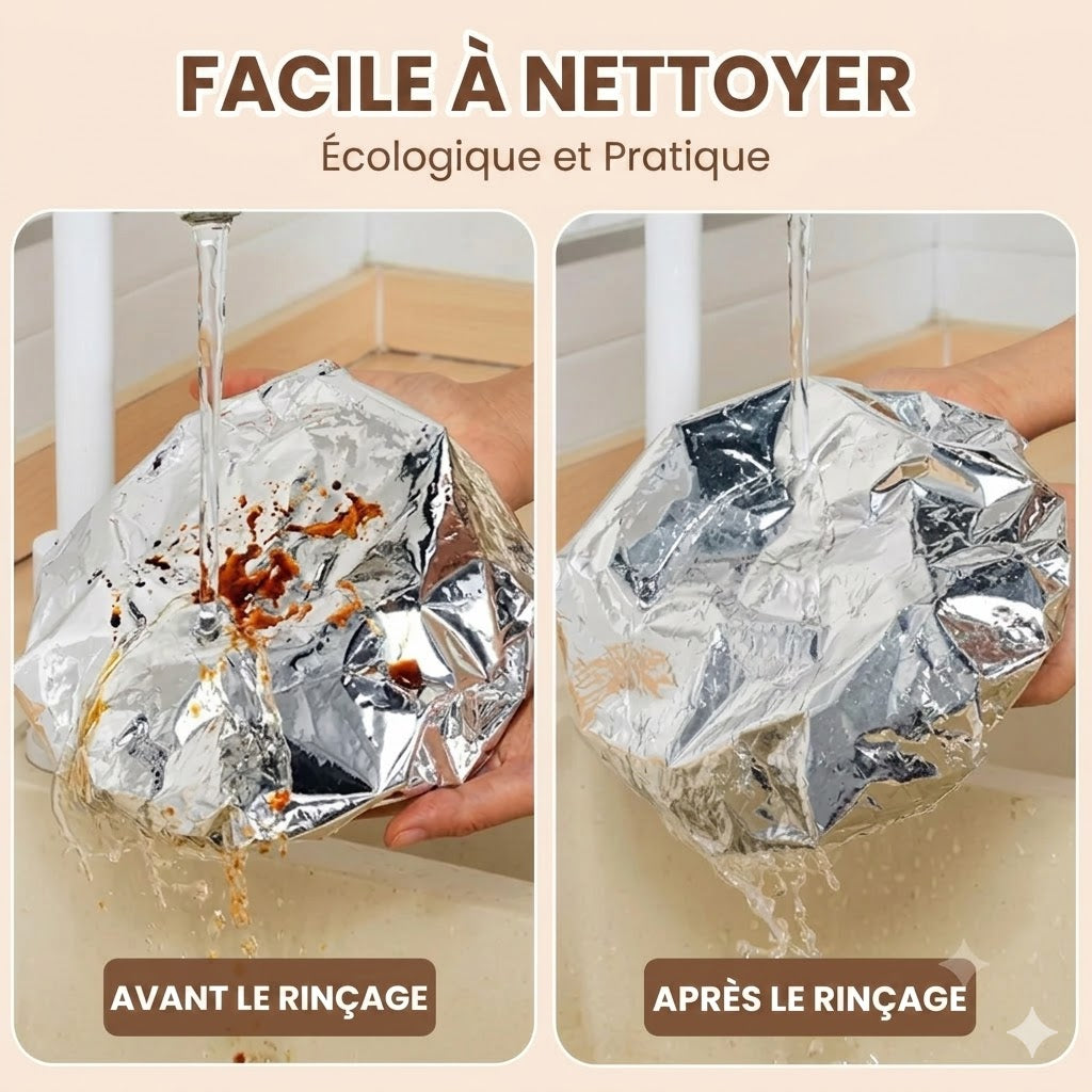 Pochettes isothermes professionnelles en aluminium compatibles micro-ondes – Lot de 50
