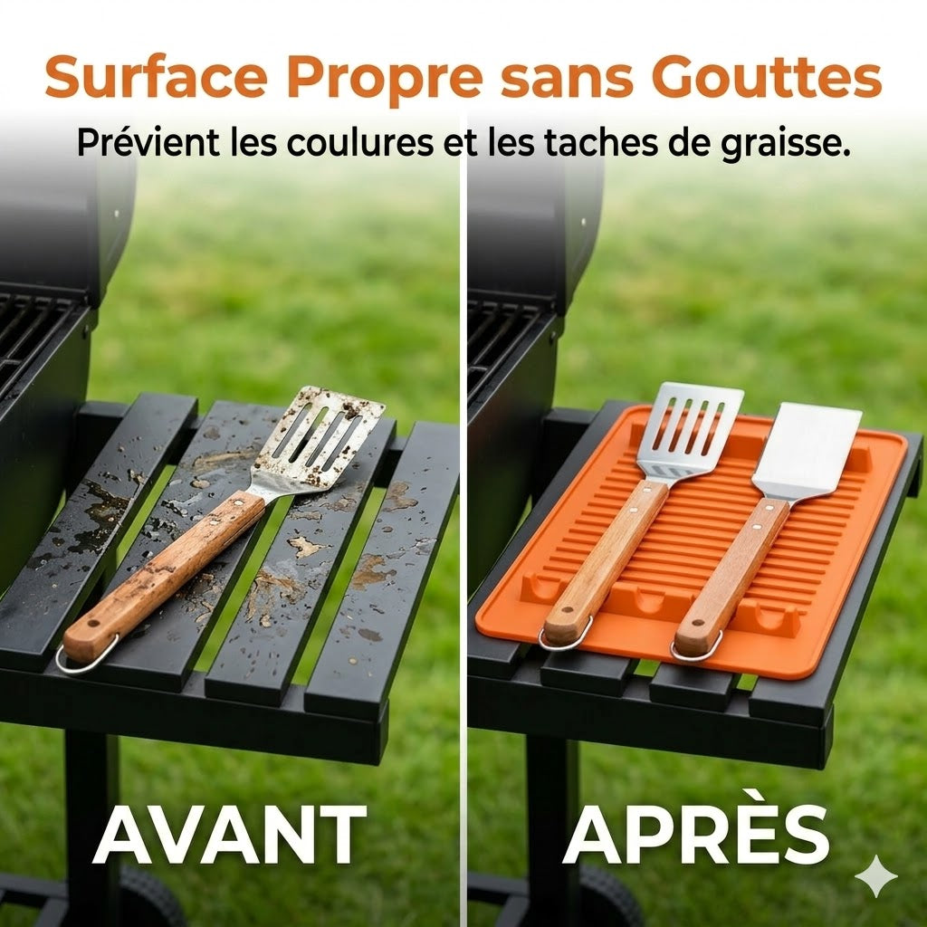 Tapis de cuisson en silicone de haute qualité pour tablette latérale – protège contre la graisse et les éclaboussures