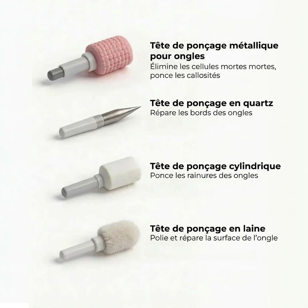 Ponceuse à ongles électrique avec réglage numérique de la vitesse
