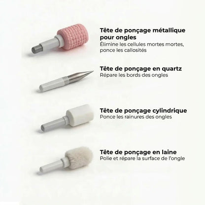Ponceuse à ongles électrique avec réglage numérique de la vitesse