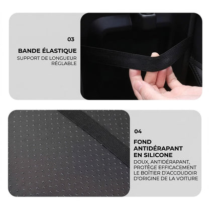 Housse d’accoudoir pour console centrale de voiture avec poches latérales