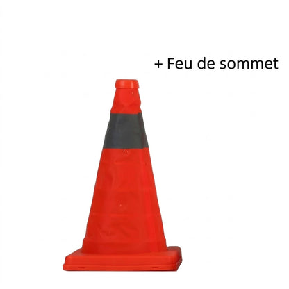 Cône de signalisation pliable et réfléchissant fabriqué en tissu Oxford imperméable de haute qualité