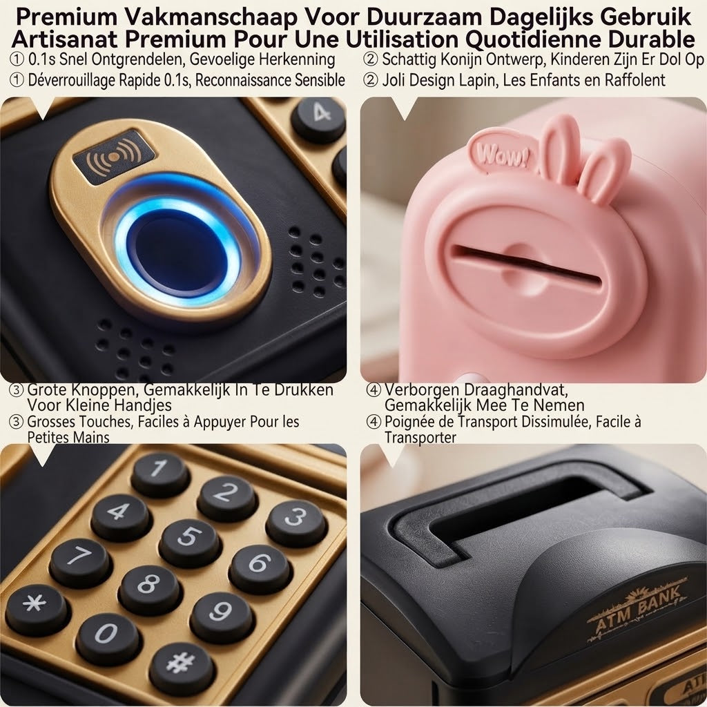 Tirelire distributeur automatique pour enfants avec mot de passe