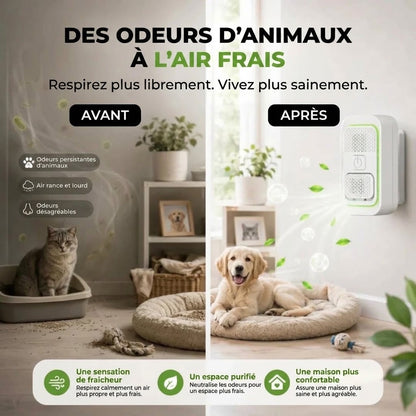Purificateur d’air ionisant contre les odeurs d’animaux