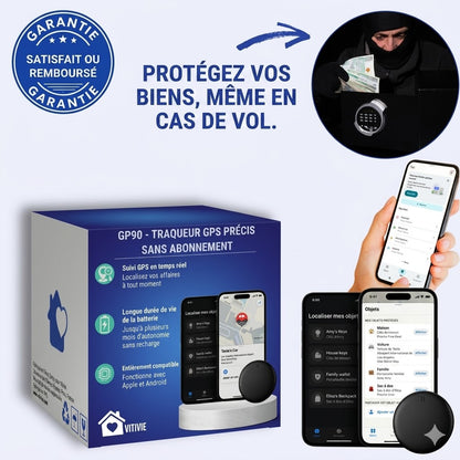 GP90 - Traceur GPS intelligent sans abonnement (Android/Apple)