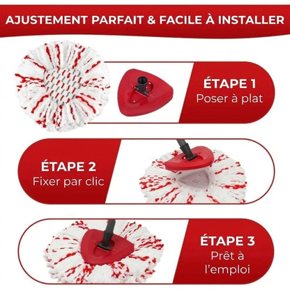 Tête de balai triangulaire en microfibre