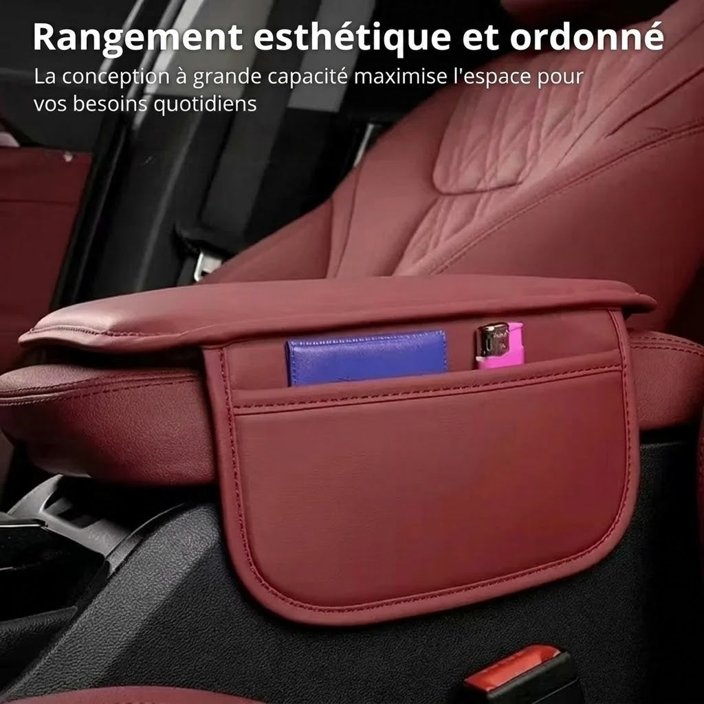 Housse d’accoudoir pour console centrale de voiture avec poches latérales