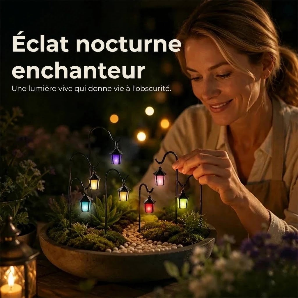 Mini lanternes lumineuses pour plantes lot de 7
