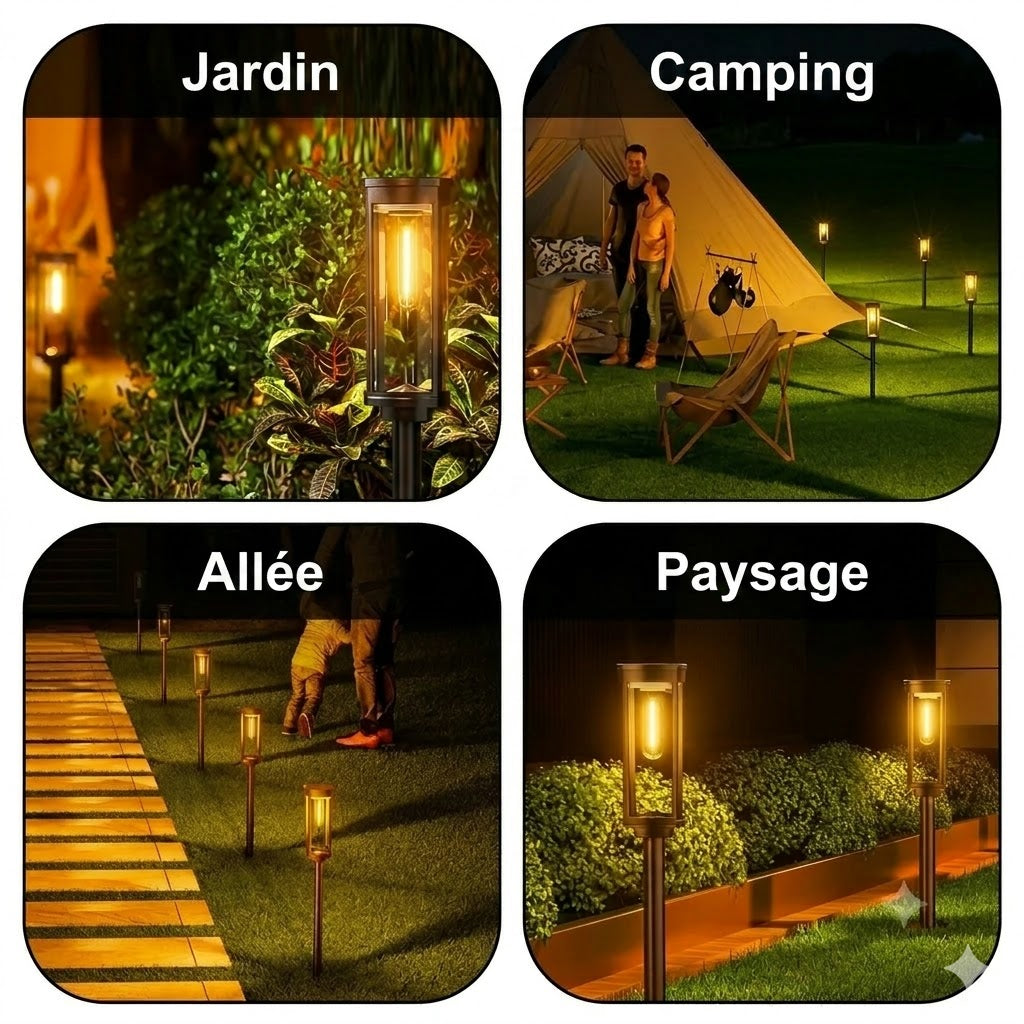 Éclairage Solaire pour Jardin – Design Rétro, 12 à 14 Heures d'Éclairage & Étanchéité IP65