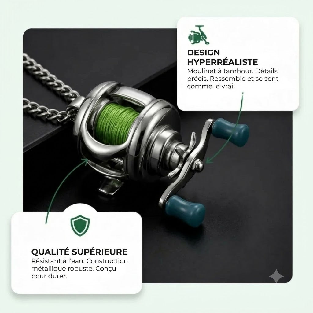 Collier avec canne à pêche miniature