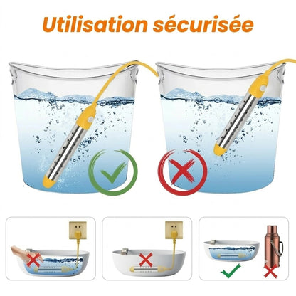 Chauffe-eau immergé en acier inoxydable
