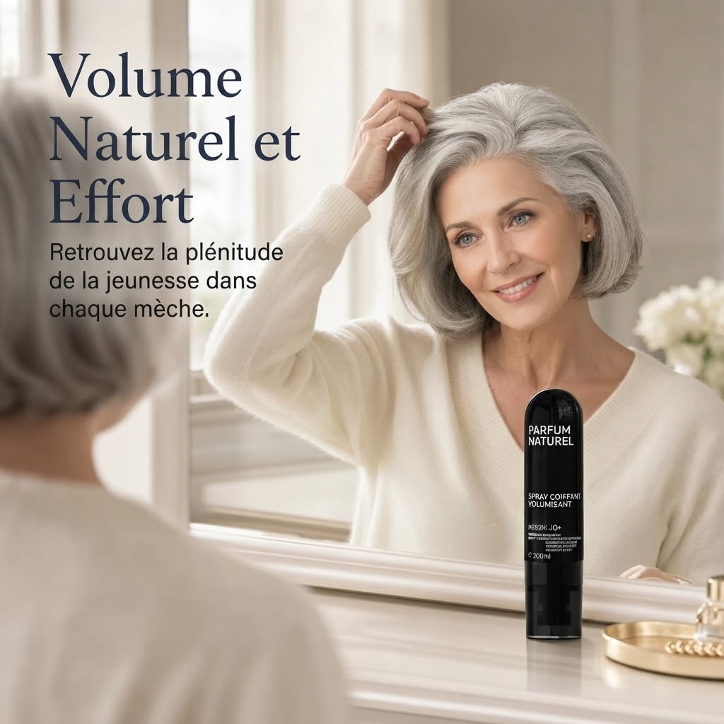 Spray volumisant parfum pêche pour cheveux fins