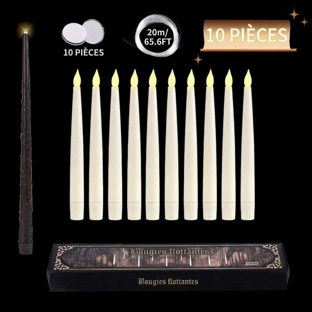 Bougies LED flottantes avec baguette magique