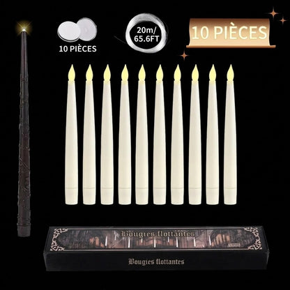 Bougies LED flottantes avec baguette magique