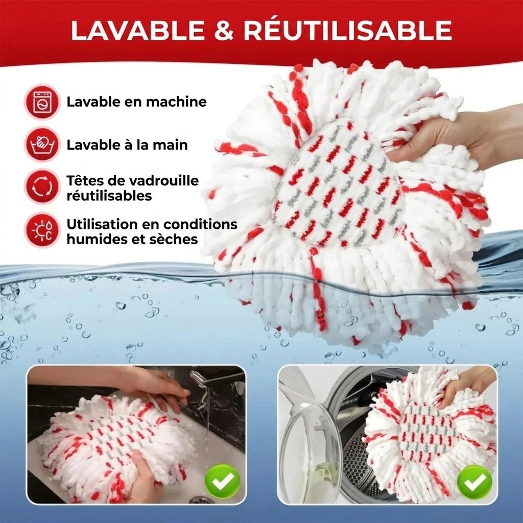 Tête de balai triangulaire en microfibre