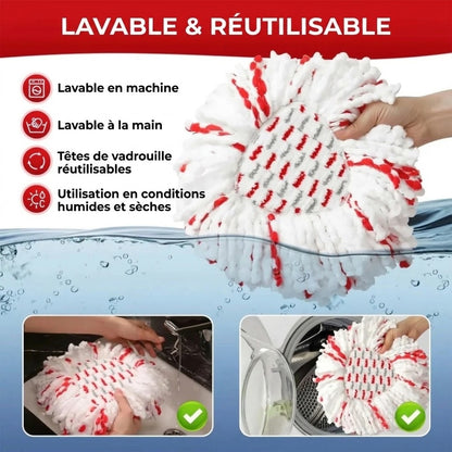 Tête de balai triangulaire en microfibre