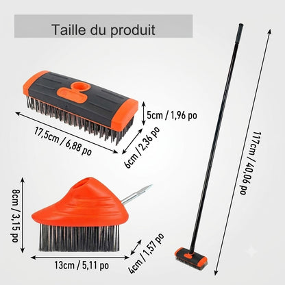 Brosse à joints 3-en-1 pour terrasse et allée