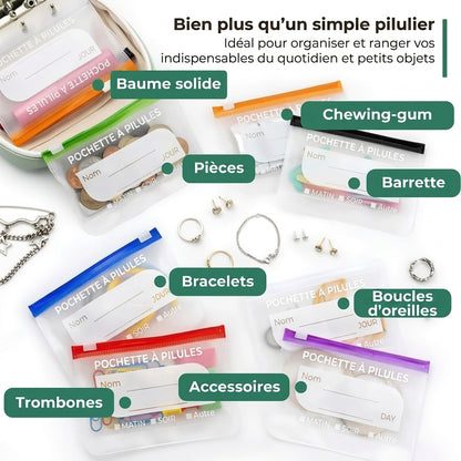 Pochettes étanches pour médicaments avec code couleur