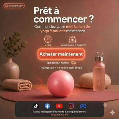 Ballon de pilates 15 cm – anti-éclatement, antidérapant en nid d'abeille, portable