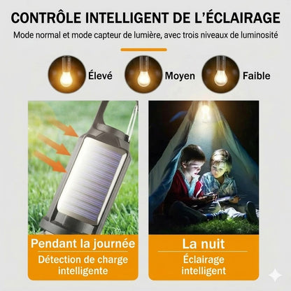 Lampe de tente solaire (Lanterne de camping LED rechargeable par USB)