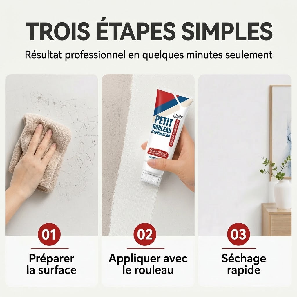Pâte de réparation murale étanche avec rouleau