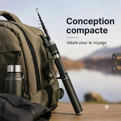 Carbon PocketRod canne à pêche télescopique en fibre de carbone 180 cm