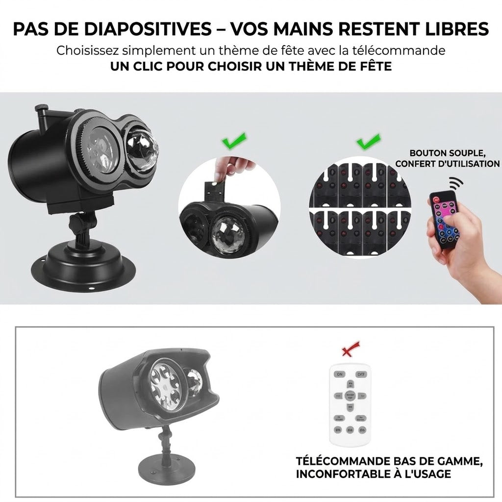 Projecteur Halloween avec 10 motifs de projection HD