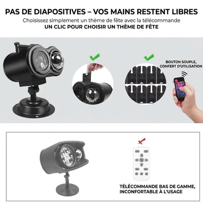 Projecteur Halloween avec 10 motifs de projection HD