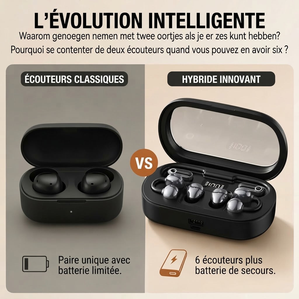 Écouteurs Bluetooth légers avec clips d’oreille pour le sport