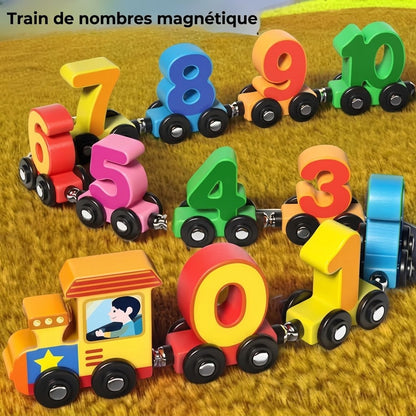 Train magnétique de chiffres en coffret