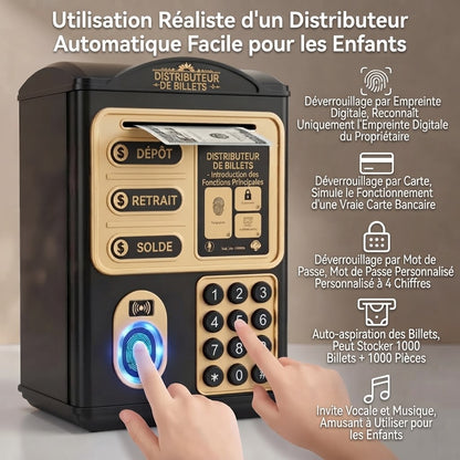 Tirelire distributeur automatique pour enfants avec mot de passe