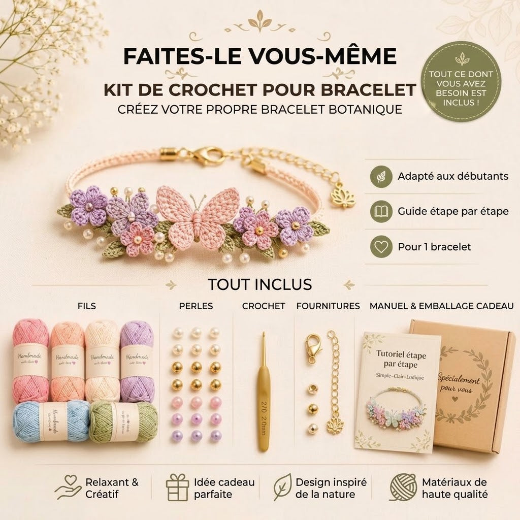 Kit de crochet DIY pour bracelets