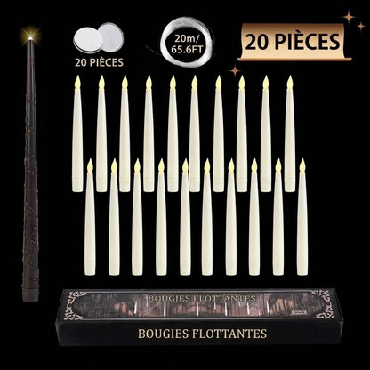 Bougies LED flottantes avec baguette magique