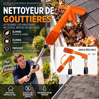 Nettoyeur de gouttières ergonomique