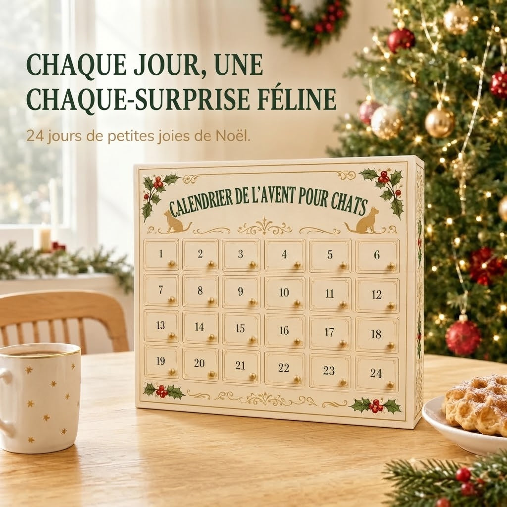 Calendrier de l’Avent 3D avec chats et boîtes surprises