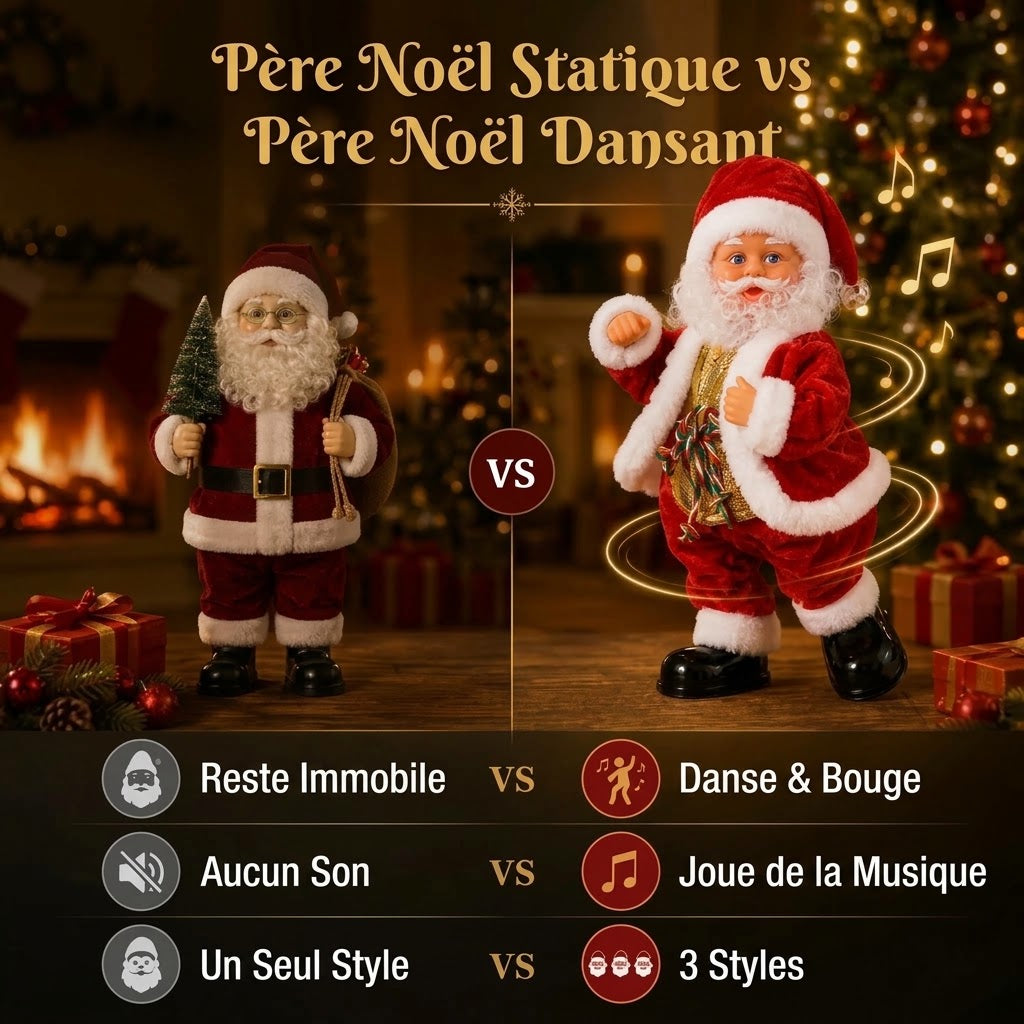 Père Noël dansant avec musique